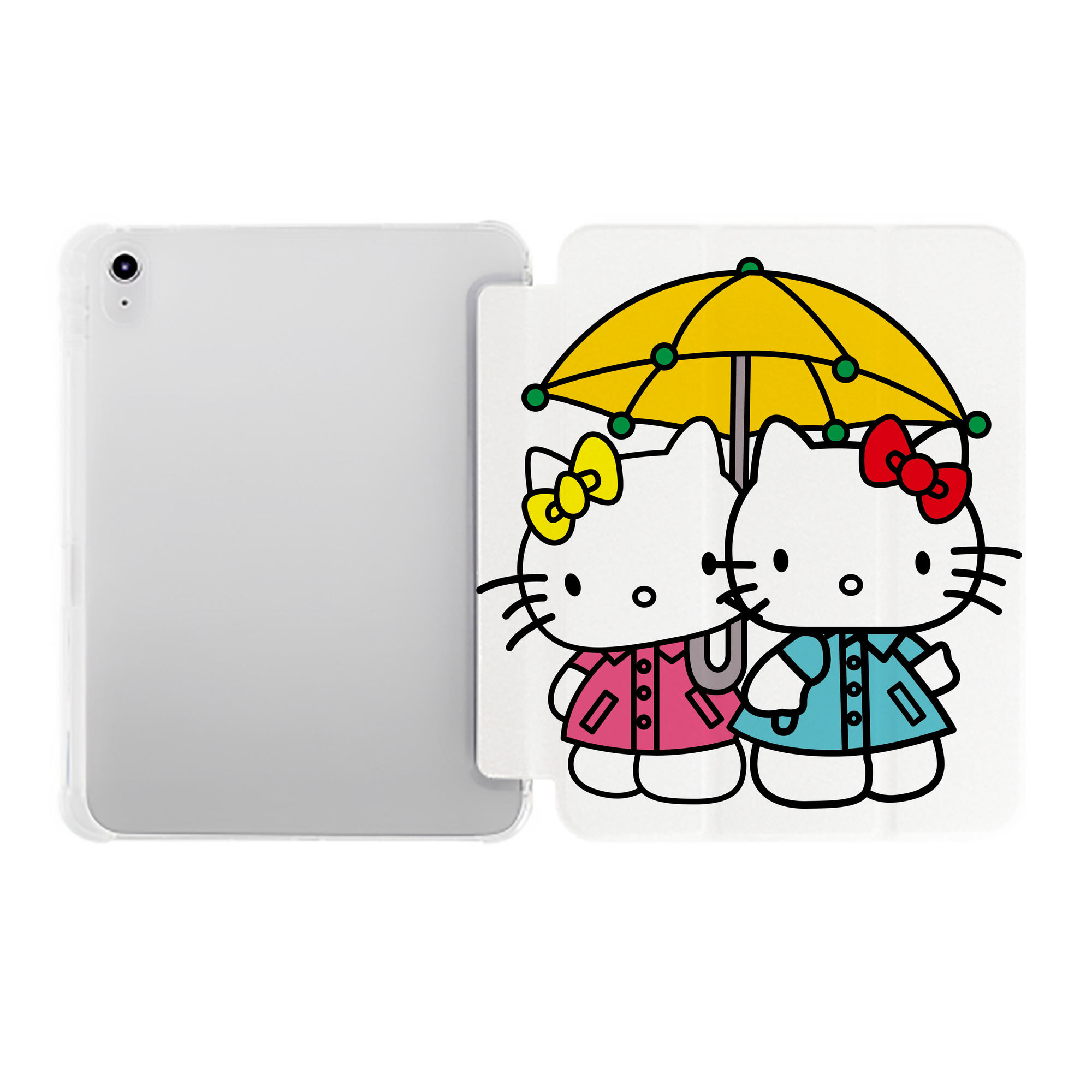 （画像用） Hello Kitty ハローキティ IPad ケース ペン収納付き 三つ折りスタンド PUレザー×シリコン 対応機種9.5/10.5/10.9インチ